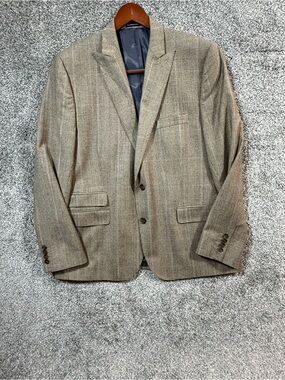 Stafford Signature 46R Slim Fit Wool Glen Plaid Sport Coat Blazer